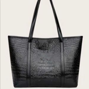 Black snake skin hand bag